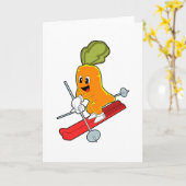 Wortel als skiër met ski kaart (Gele Bloem)