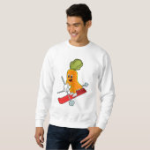 Wortel als skier met skiën trui (Voorkant volledig)