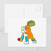 Wortel bij Cricket met cricketbat Briefkaart (Voorkant / Achterkant)