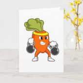 Wortel bij Fitness met Hantels Kaart (Gele Bloem)