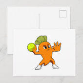 Wortel bij handbalspeler met handbal briefkaart (Voorkant / Achterkant)