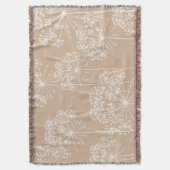 Wortel Bloem Silhouet Zachte Beige Deken (Voorkant Verticaal)