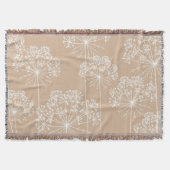 Wortel Bloem Silhouet Zachte Beige Deken (Voorkant)