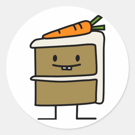 Wortel Cake plak konijntje tanden ijsdessert Ronde Sticker (Voorkant)