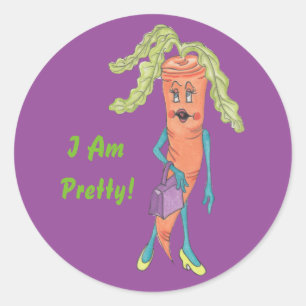 Wortel Cara Glossy Ronde Sticker