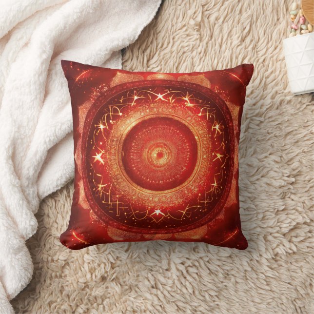 Wortel Chakra Rode Mandala Kussen (Deken)