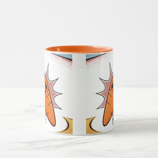 Wortel Comic Style Oranje Witte Combo Mok (Midden)