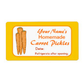 Wortel Custom Pickle Jar Labels Gepersonaliseerd (Voorkant)