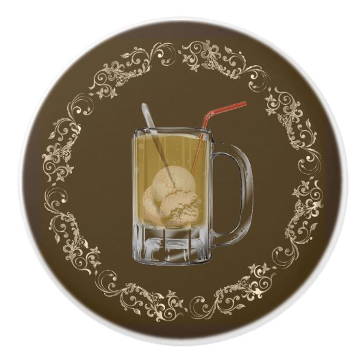 Wortel- en aardebiet keramische knop (Voorkant)