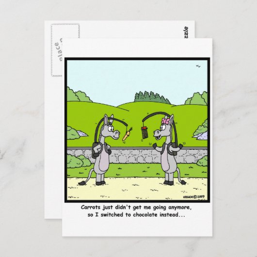 Wortel en chocolade briefkaart (Voorkant / Achterkant)