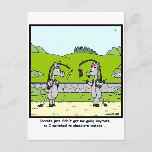 Wortel en chocolade briefkaart (Voorkant)