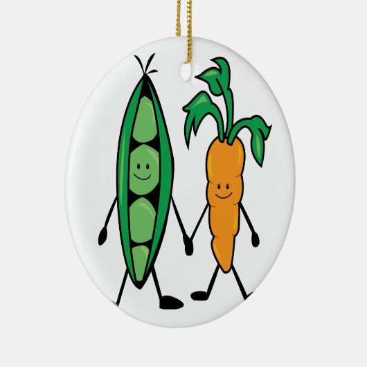 Wortel en erwten keramisch ornament (Rechts)