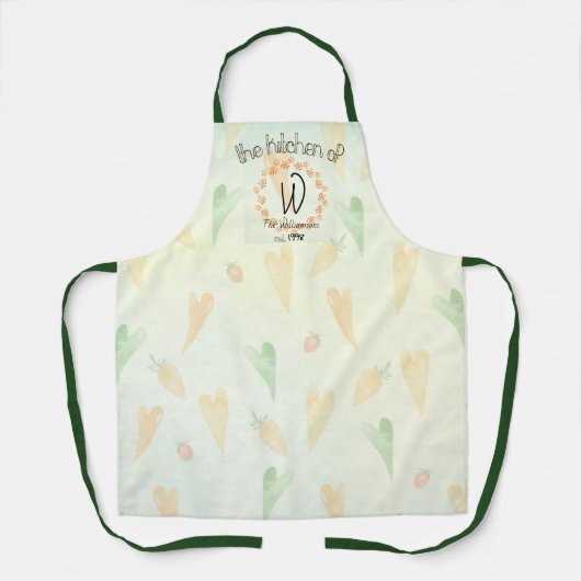 Wortel en hart keuken-pron schort (Voorkant)