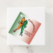 Wortel en Pepper Pals Cartoon Escabeche Pickle Bedankjes Labels (In situ)