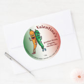 Wortel en Pepper Pals Cartoon Escabeche Pickle Ronde Sticker (Envelop)