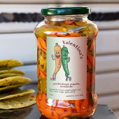 Wortel en Pepper Pals Cartoon Escabeche Pickle Voedselcontainer Etiket