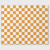 Wortel en wit Geruite Checkerboard Cadeaupapier (Vlak)