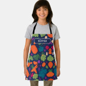 Wortel Floral Kleurrijk Gepersonaliseerd Patroon Schort (Insitu)
