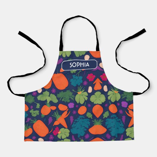Wortel Floral Kleurrijk Gepersonaliseerd Patroon Schort (Voorkant)