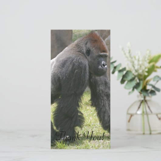 Wortel getopt Gorilla met vlotte armen Bedankkaart (Staand voorkant)