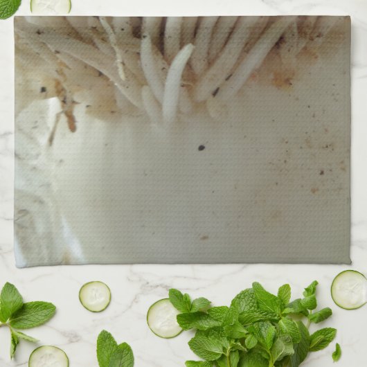 Wortel, groenten, gezond, ruw wit voedsel theedoek (Gevouwen)