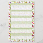 Wortel Groenten Tekening Tuin Lined Briefpapier (Voorkant)