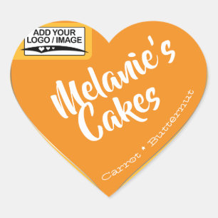 Wortel heldere Oranje verpakking Logo Sjabloon Hart Sticker