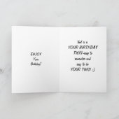 WORTEL HUMOR OP DE VERJAARDAG VAN MIJN TWEELING KAART (Binnen)