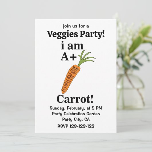 Wortel Ik ben A + Grappige Wortel Kaart (Staand voorkant)