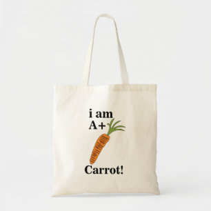 Wortel Ik ben A + Grappige Wortel Tote Bag