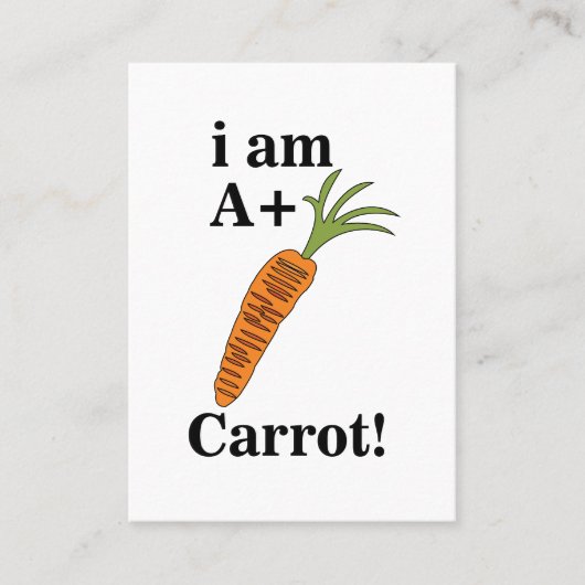 Wortel Ik ben A + Grappige Wortel Visitekaartje (Voorkant)