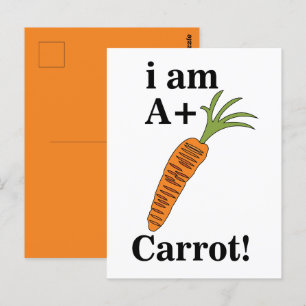 Wortel Ik ben een A+ Grappige Wortel Briefkaart