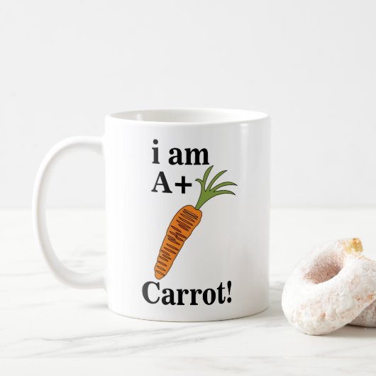 Wortel Ik ben een A+ Grappige Wortel Koffiemok (Met donut)