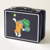 Wortel in Tennis met Tennis racket (Achterkant)