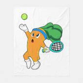 Wortel in Tennis met Tennis racket Fleece Deken (Voorkant)