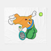Wortel in Tennis met Tennis racket Fleece Deken (Voorkant (Horizontaal))