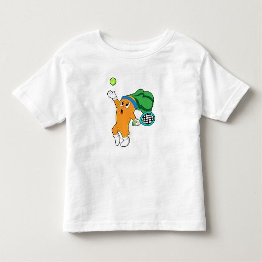 Wortel in Tennis met Tennis racket Kinder Shirts (Voorkant)