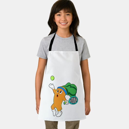 Wortel in Tennis met Tennis racket Schort (Insitu)