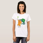 Wortel in Tennis met Tennis racket T-shirt (Voorkant volledig)