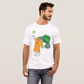 Wortel in Tennis met Tennis racket T-shirt (Voorkant volledig)