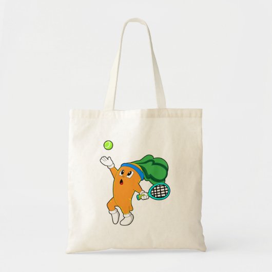 Wortel in Tennis met Tennis racket Tote Bag (Voorkant)