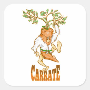 Wortel Karate CARRATE Vierkante Sticker