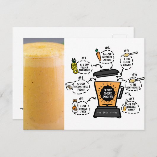 Wortel koeler smoothie Recipe Briefkaart (Voorkant / Achterkant)