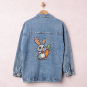 Wortel-liefhebbende paashaas Schattige 2D-ontwerp Denim Jacket (Hangar)