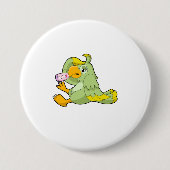 Wortel met klinische thermometer ronde button 7,6 cm (Voorkant)