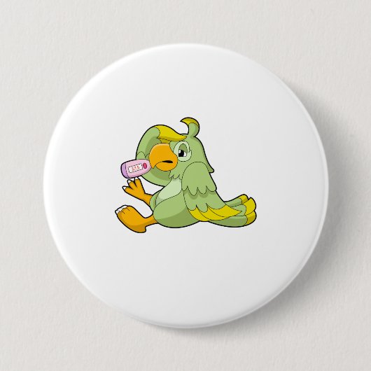 Wortel met klinische thermometer ronde button 7,6 cm (Voorkant)