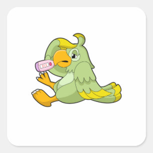 Wortel met klinische thermometer vierkante sticker