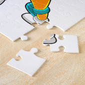 Wortel op cricket met cricket bat legpuzzel (Zijkant)