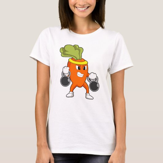Wortel op fitness met paraplu's t-shirt (Voorkant)