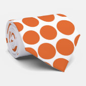 Wortel Oranje poka Dots Modern White Stropdas (Opgerold)